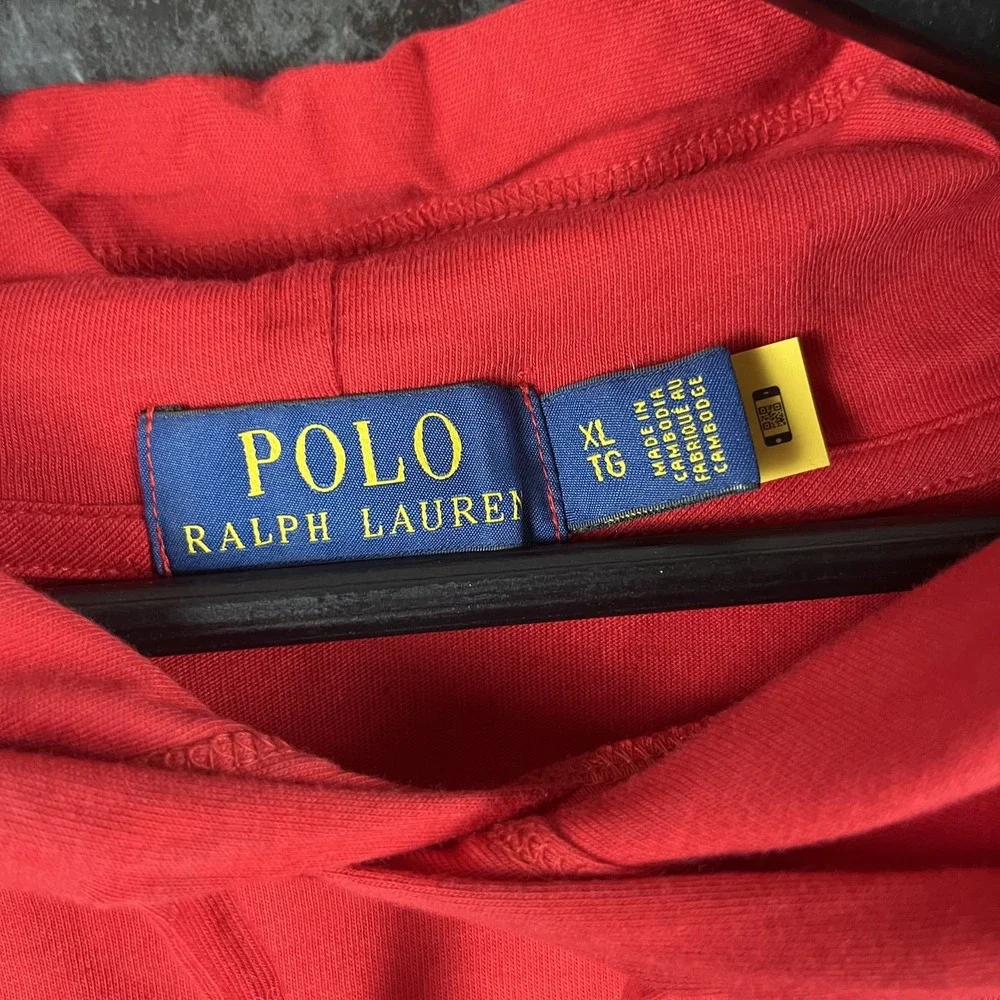 Polo Ralph Lauren Men's Red Cowboy Polo Bear Jersey Shirt XL -Flaws